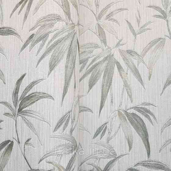 Шпалери вінілові на паперовій основі Zambaiti C88140 ABITAT бамбук листя світло-зелені на бежевому фоні Київ