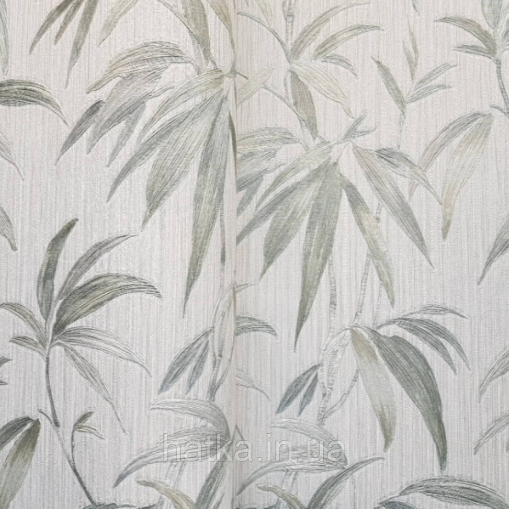 Шпалери вінілові на паперовій основі Zambaiti C88140 ABITAT бамбук листя світло-зелені на бежевому фоні Київ - фото 3