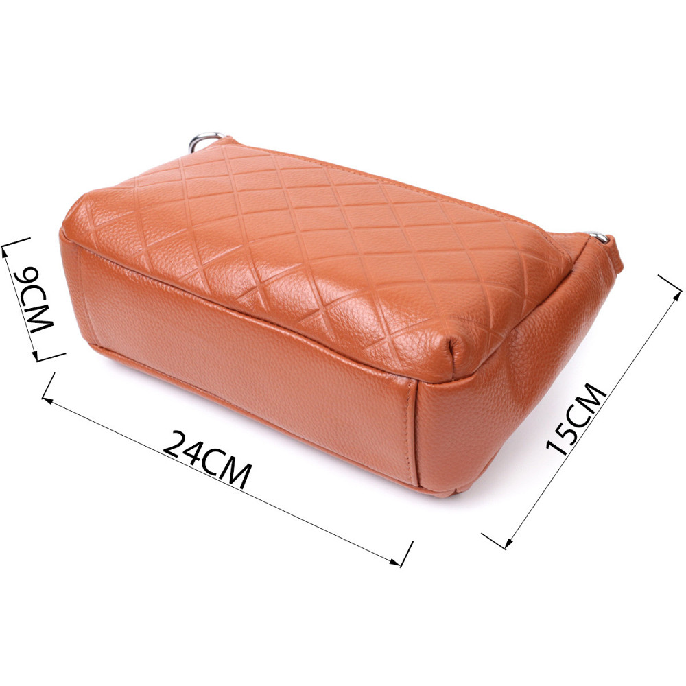 Сумка для женщин среднего размера на три отделения из натуральной кожи Vintage 22804 Рыжий Киев - изображение 3