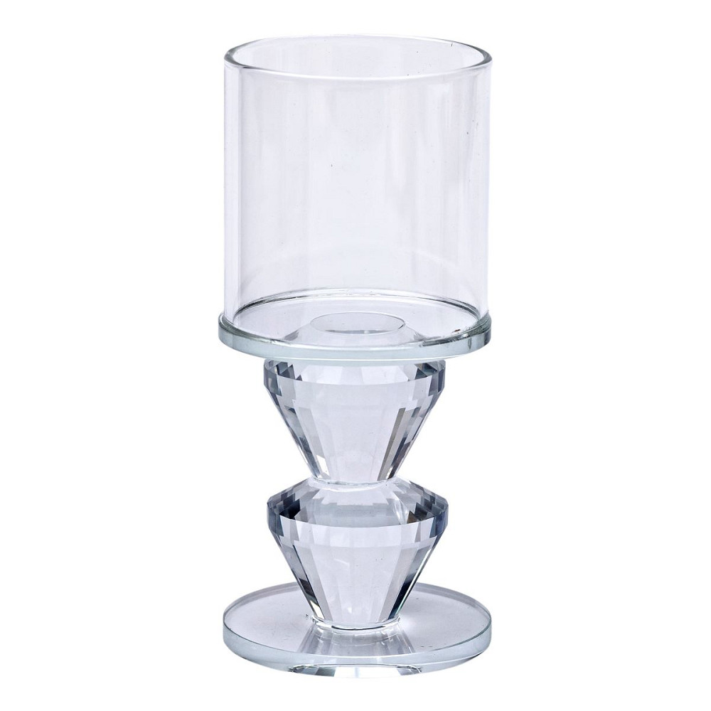 Підсвічник скляний 6×13.3 см на одну свічку підсвічник келих на ніжці декоративний прозорий HP-4-28M Коломия - фото 2