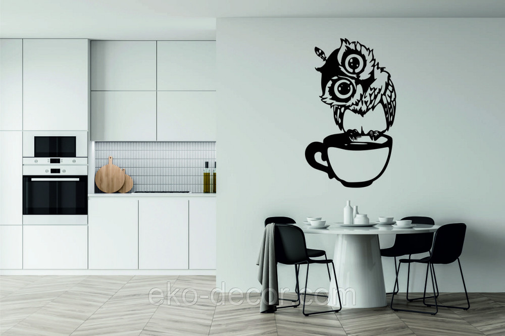 Настінний декор Панно «Сова кухня» Декор на стіну 110*67 см, Чорний Київ - фото 4