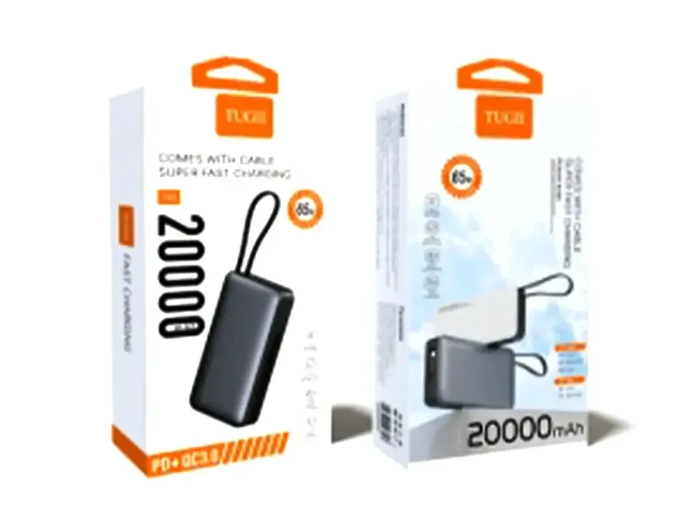 Power Bank TUGII Y65 20000 мАг, PD 65Вт, QC 22.5Вт, для ноутбука та MacBook, швидка зарядка Одеса - фото 1