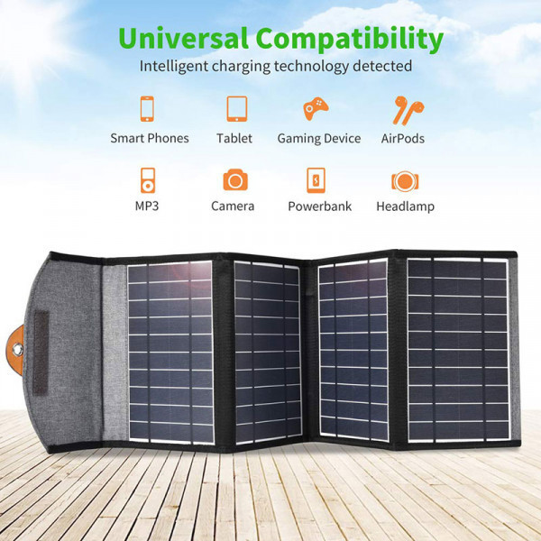 Сонячна панель для УМБ Choetech 22W 2x USB 5V/2.4A/2.1A max (SC005) Київ - фото 3