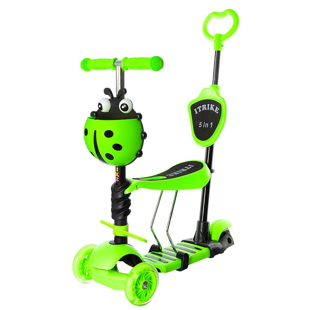 Самокат детский со съемным сиденьем и ручкой iTrike JR 3-026-B салатовый Бровары - изображение 1