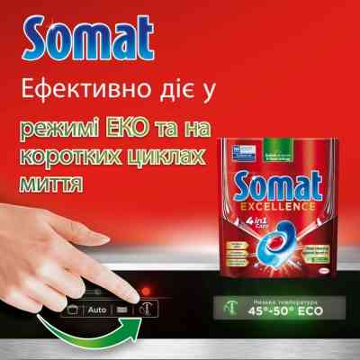 Таблетки для посудомоечных машин Somat Excellence 60 шт. (9000101808087) Винница