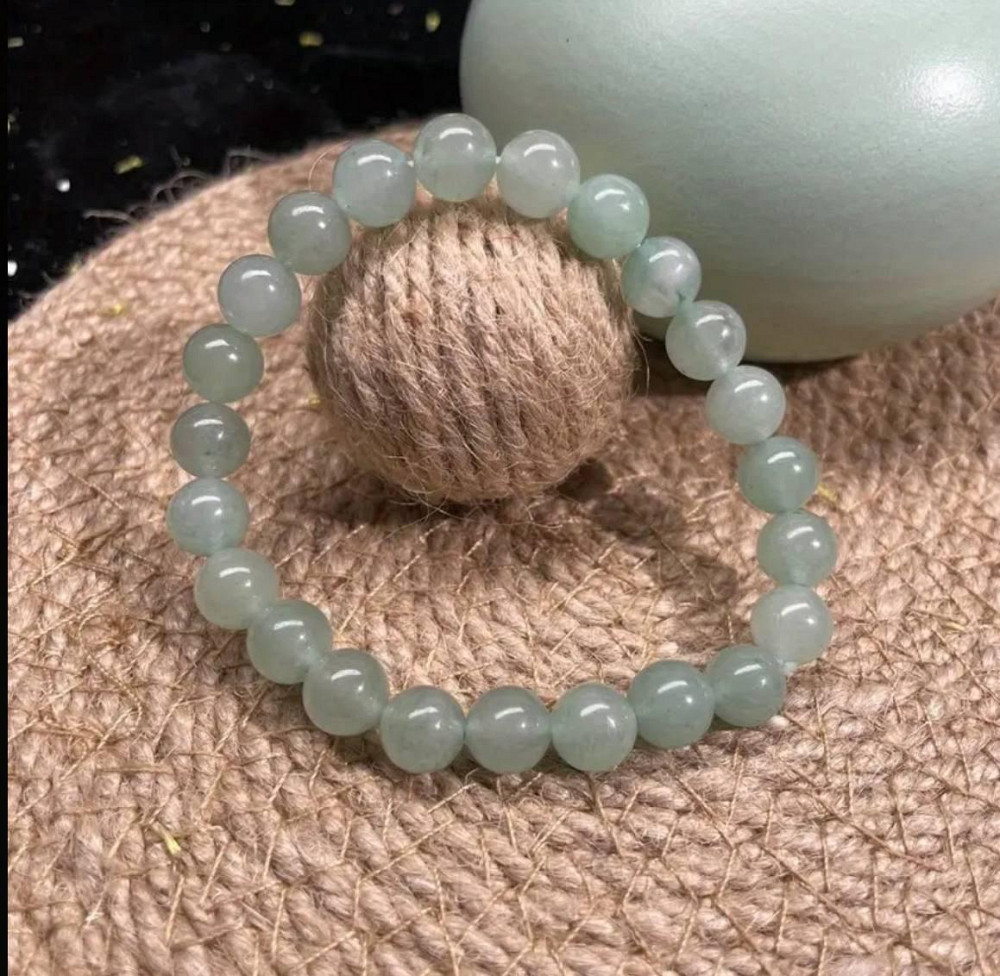 Браслет из зеленого авантюрина 8 мм на резинке Киев - изображение 1