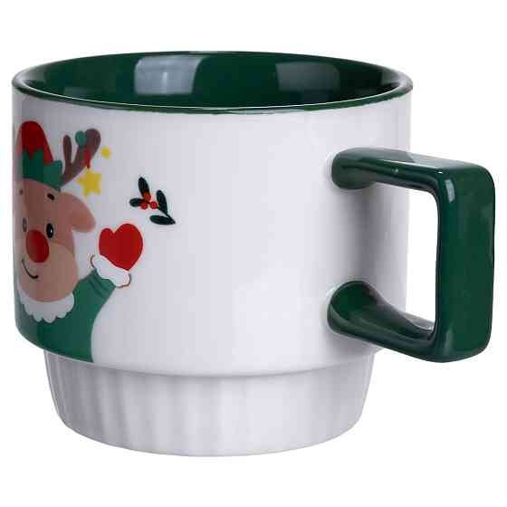 Новогодний фарфоровый олень с зелеными акцентами Киев