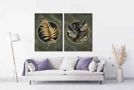 Модульная картина в гостиную / спальню   Пальмове листя  TLV-2_063 120х170 см Київ