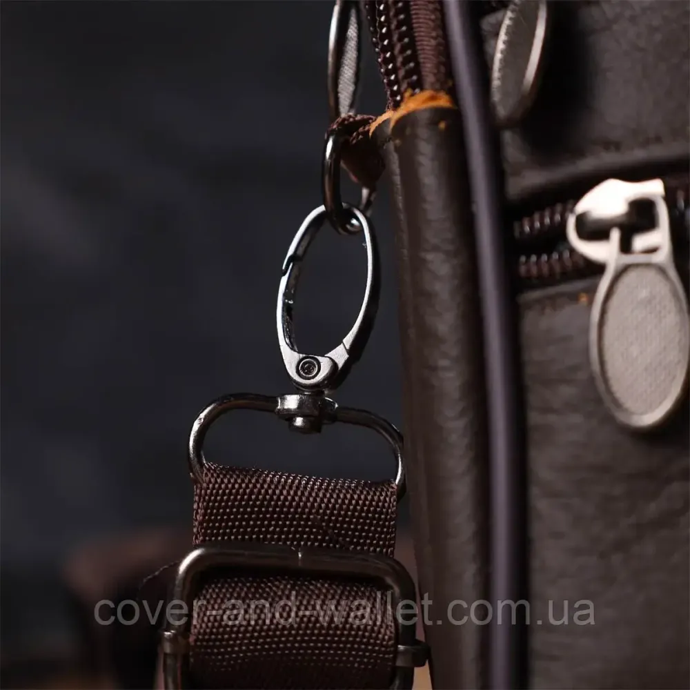 Вертикальная поясная сумка для мужчин из натуральной кожи Leather Collection Киев - изображение 8