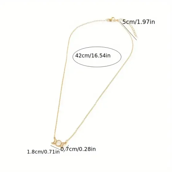 Намисто з підвіскою “Три Місяці” – золотистий колір Київ