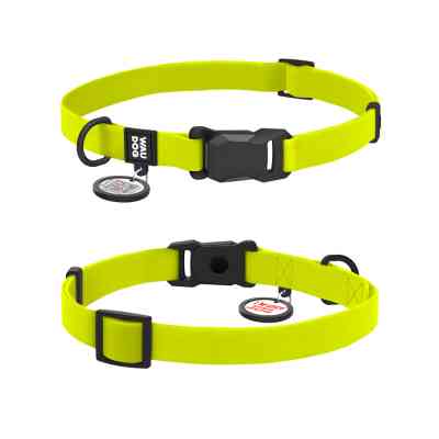Ошейник для животных WAUDOG Magnet c QR паспортом, магнитная пряжка-фастекс S лимонный (279426) Винница
