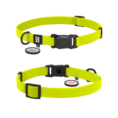 Ошейник для животных WAUDOG Magnet c QR паспортом, магнитная пряжка-фастекс S лимонный (279426) Винница - изображение 1