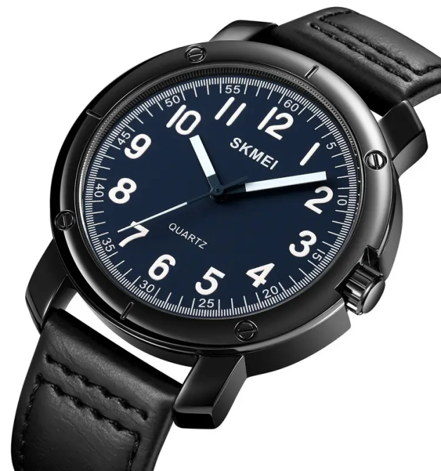 Классические наручные мужские часы Skmei 1987 Черны с синим Винница - изображение 3