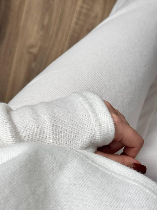 Женский базовый теплый костюм: кофта и штаны Турецкая Ангора Молочный, 48/52 Одесса - изображение 5