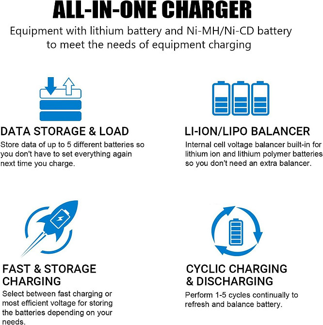 LiPo зарядний пристрій С150 150W 10A AC/DC з балансуванням та підтримкою Li-ion/LiFe/NiMH/NiCd/LiHV/Pb акумуляторів BMS контролер Київ - фото 8