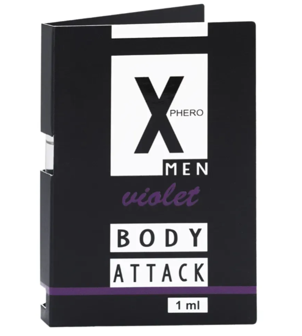 Духи с феромонами для мужчин X phero Men Violet Body Attack, 1 ml Sex Aura Киев - изображение 1