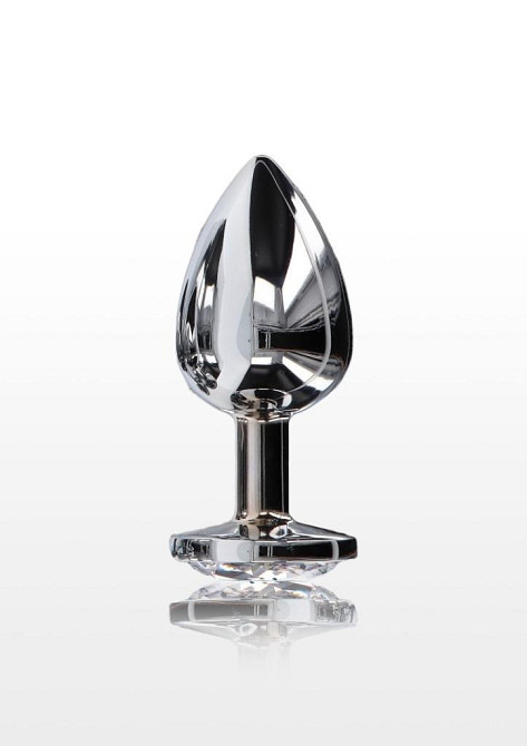 Анальная пробка металлическая Toy Joy Starlight Booty Jewel с белым кристаллом, Large Sex Aura Киев - изображение 2