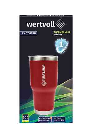 WERTVOLL Термокружка WERTVOLL "YUMMY" 900 мл SS червона RX-7002RD Коломия