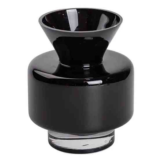 Ваза из цветного стекла для цветов 17.5 см декоративная ваза для декора и интерьера 1.5 л Черная HP-10-32 Киев