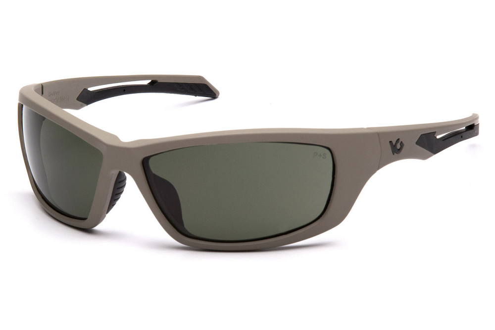Окуляри захисні Venture Gear Tactical Howitzer Tan (forest gray) Anti-Fog, чорно-зелені в пісочній оправі Запоріжжя - фото 1