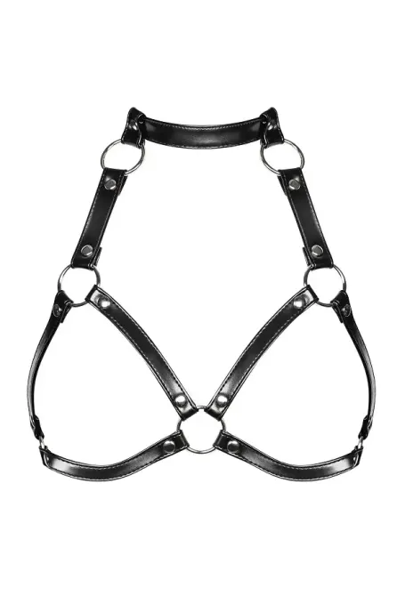 Портупея на груди Obsessive A740 harness black O/S, штучна шкіра Львов - изображение 1
