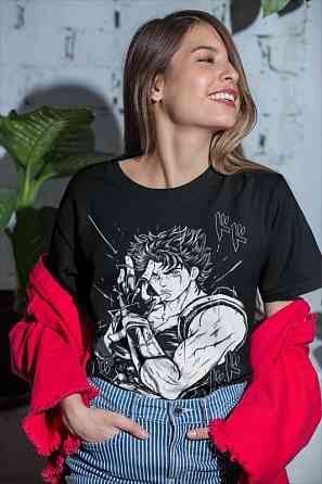 Футболка аниме Джоджо С Бизарре Адвентуре оверсайз (S/M/L) Черний AnimeJ0288 Днепр