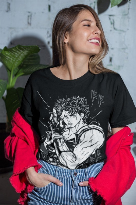 Футболка з аніме принтом Джоджо С Бізарре Адвентуре оверсайз (S/M/L) Чорний AnimeJ0288 Дніпро - фото 1