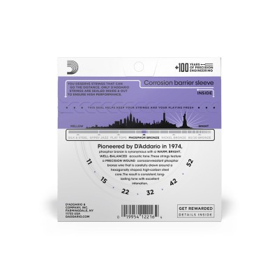 Струны для гитары D'Addario Phosphor Bronze Custom Light (11-52) (EJ26) Винница - изображение 3