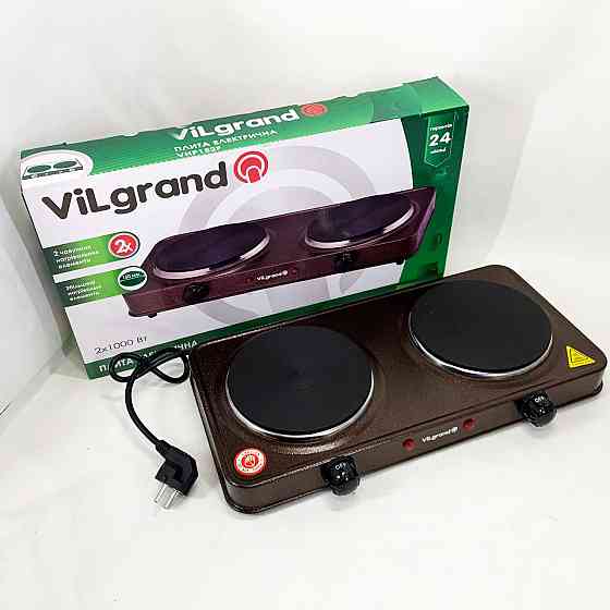 Плита электрическая настольная компактная ViLgrand VHP152F 1000 Вт, Бытовая настольная плита для дома YP-59 Львов