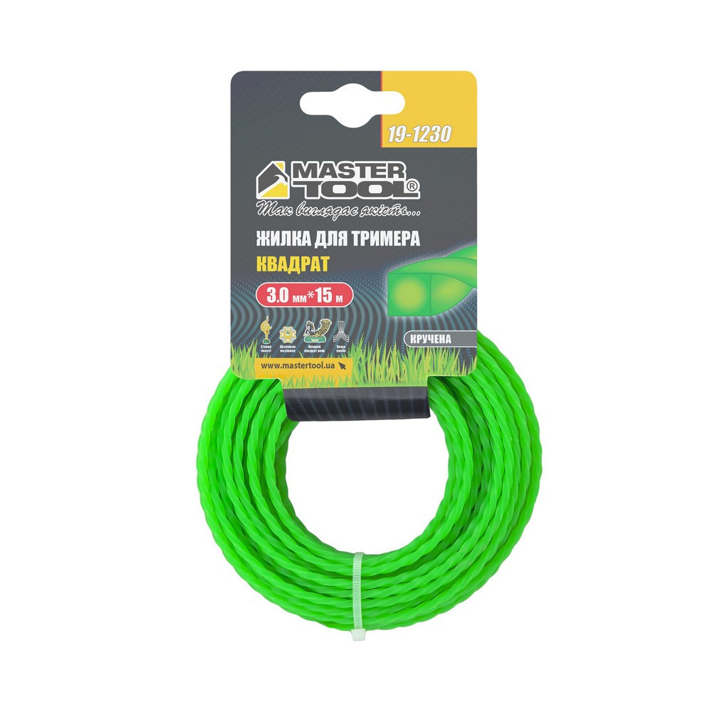 Волосінь для тримера MASTERTOOL КВАДРАТ КРУЧНИЙ 3,00 мм 15 м 19-1230 Рівне - фото 2