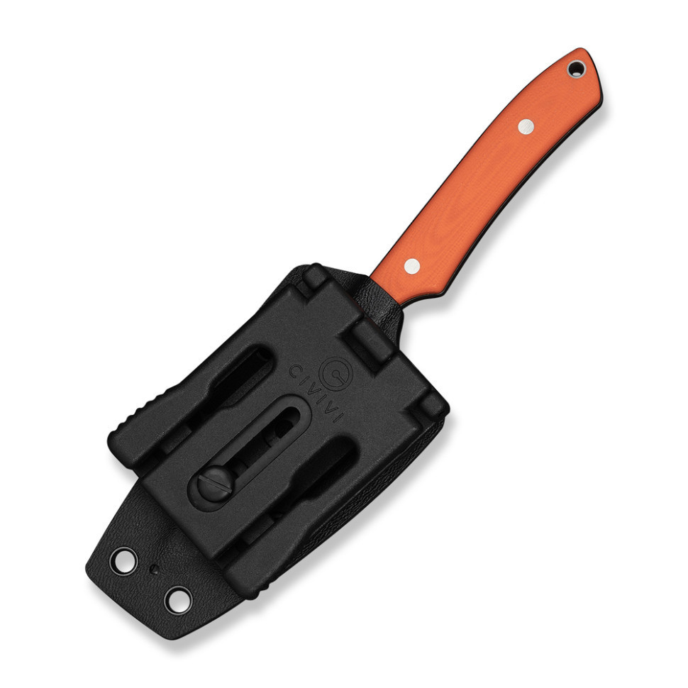 Нож фиксированный карманный Civvi High Grass Field Knife (7,4 см) 14C28N / G10 оранжевый с чехлом Киев - изображение 8