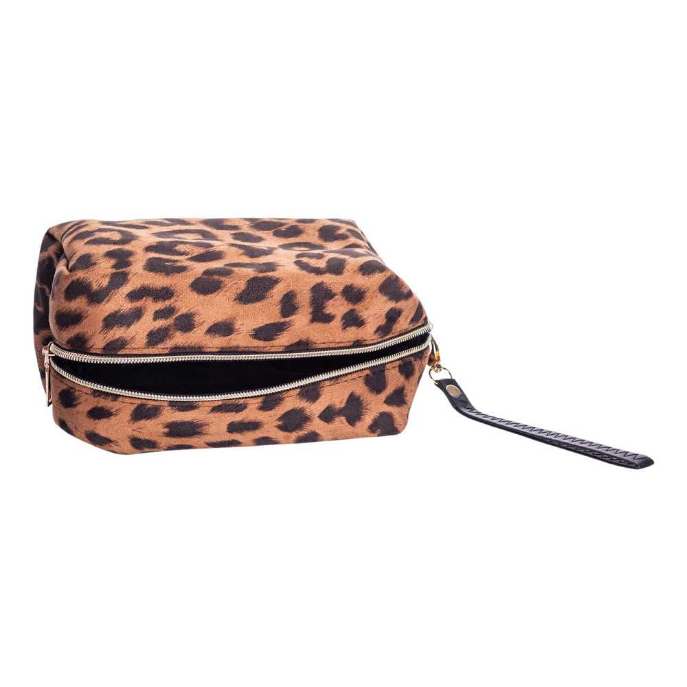 Набір велюрових жіночих косметичок для дому 2 (шт) дорожня косметичка в сумку для косметики, макіяжу, ліків, пензлів Леопард HP-16-2K Коломия - фото 2