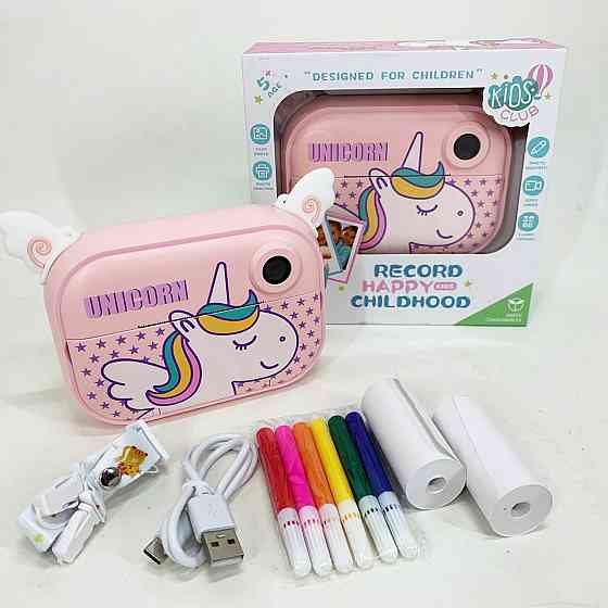 Портативний принтер для фото з телефону, Подарунок дитині фотоапарат з миттєвим друком IX-47 Львів