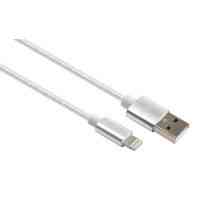 Дата кабель USB 2.0 AM to Lightning 1m nylon silver Vinga (VCPDCLNB1S) Київ