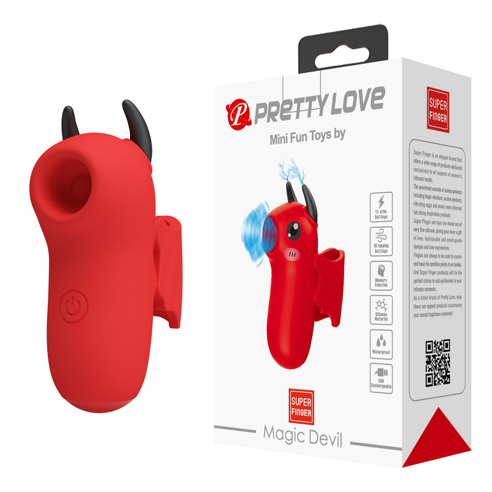 Вакуумний вібростимулятор - Pretty Love Magic Devil Stimulator Red Sex Aura Київ - фото 1