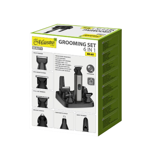 Набір для стрижки акумуляторний 3,7W 800mAh 6в1 MR-661 Maestro Житомир - фото 6