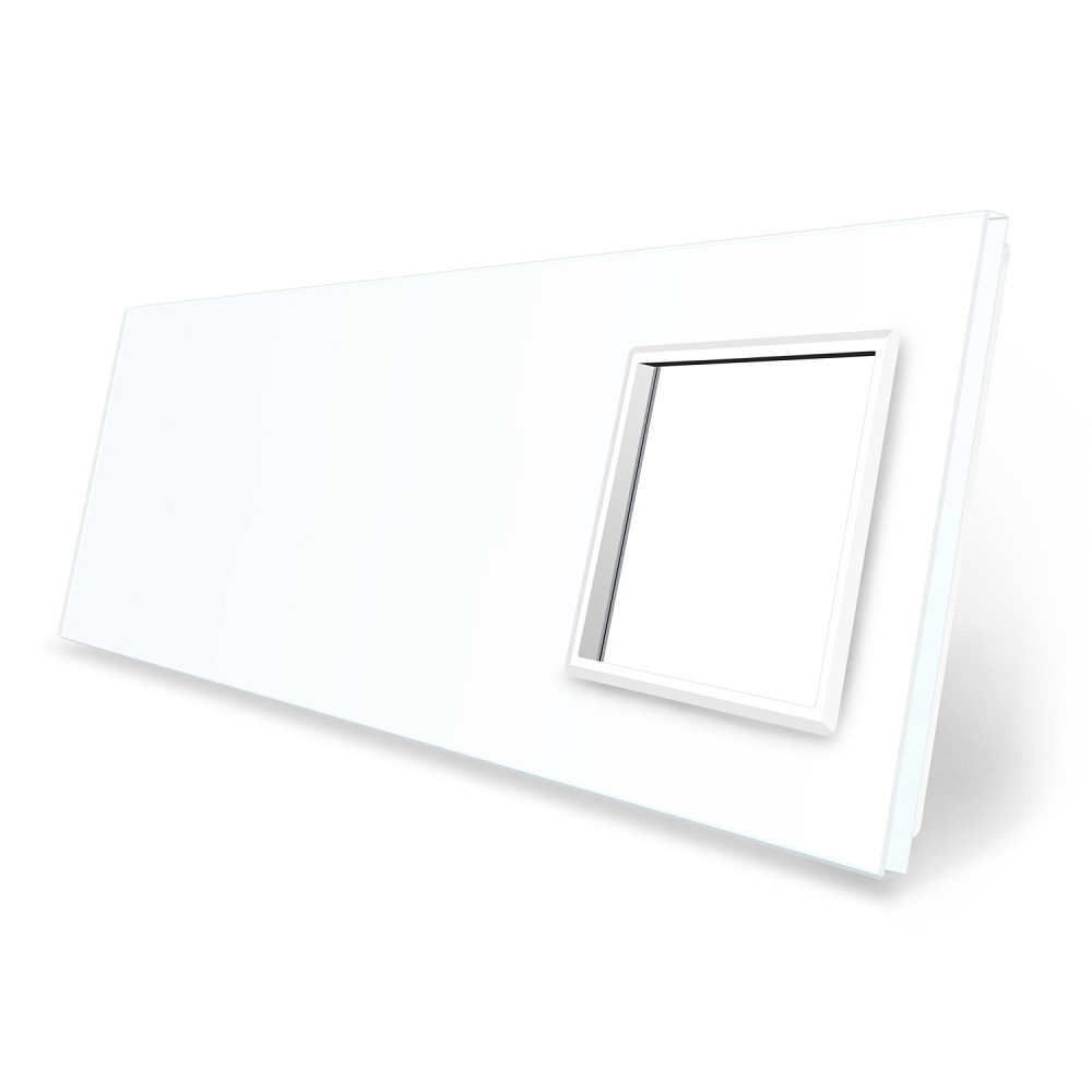 LIVOLO Рамка 4-постова порожня Х сенсорів 1 розетка (Х-Х-Х-0) LIVOLO, загартоване скло, біла, 2 Коломия - фото 3
