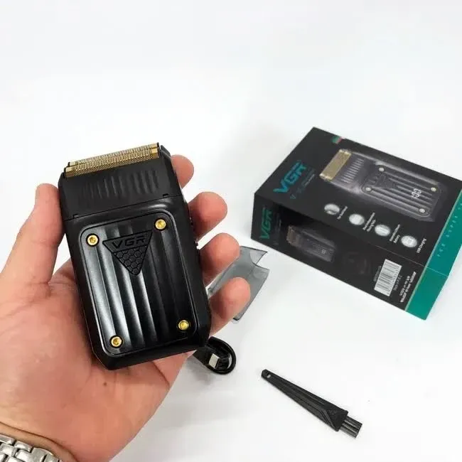 Електробритва VGR V-363 подвійне лезо, LED дисплей, акумуляторна, USB зарядка, чорний, портативна Одеса - фото 6