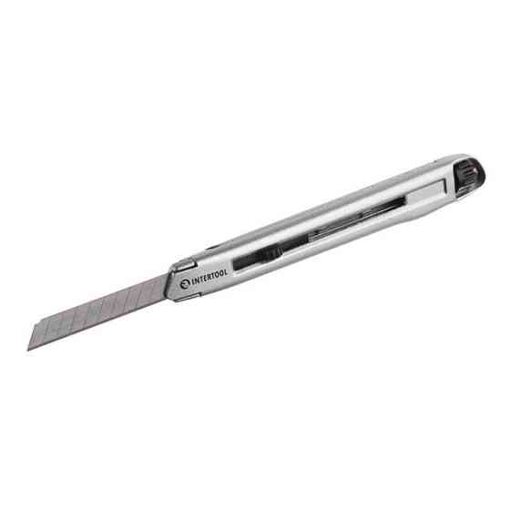 Ніж сегментний, 9 мм, металевий, посилений, гвинтова фіксація INTERTOOL HT-0509 Київ