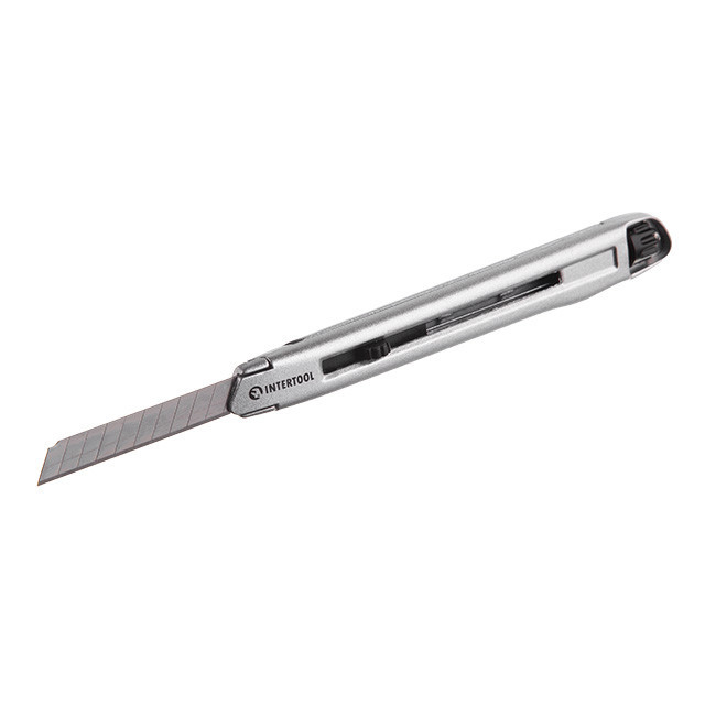 Ніж сегментний, 9 мм, металевий, посилений, гвинтова фіксація INTERTOOL HT-0509 Київ - фото 2