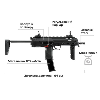 Страйкбольний пістолет Umarex Heckler &amp; Koch MP7 A1 AEG (2.6393X) Вінниця - фото 6