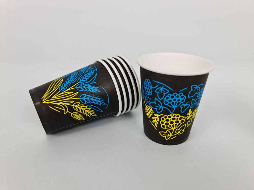 Паперові склянки кольорові 175 мл "Українське серце" Маестро (50 шт.) Харків - фото 3