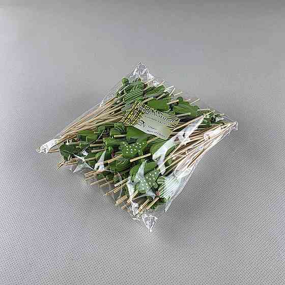 Шпажка для прикрашання страв 12 см "Кактус зелений" 100 шт (1 пачка) Харків