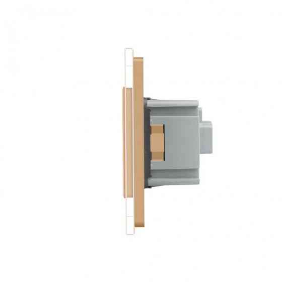 Сенсорний диммер 2 сенсори 1 розетка Livolo золото скло (VL-FCD2/TC-4AP) Коломия