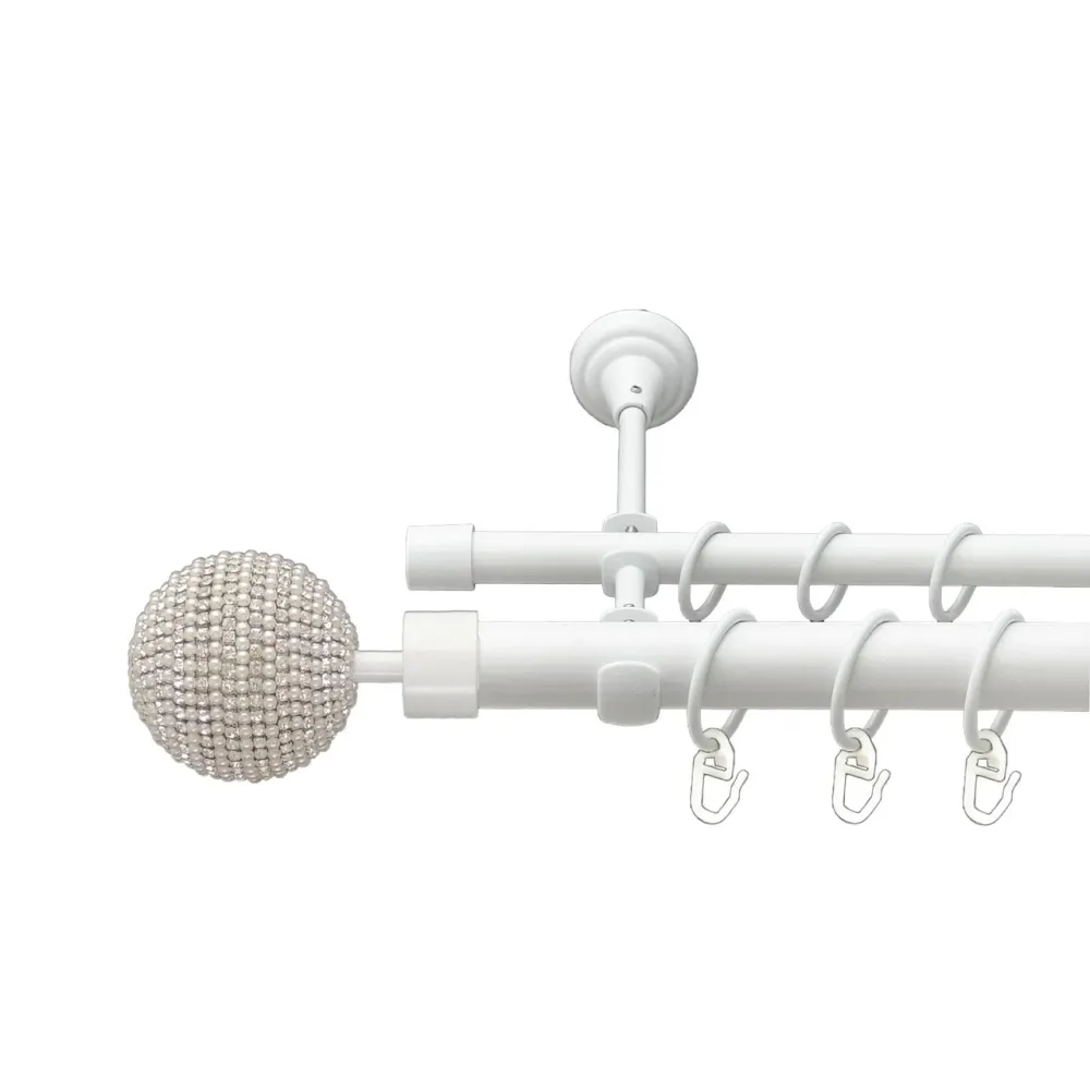 Карниз Orvit Карера металевий дворядний відкритий гладка труба кільце металеве Арктіс 25\16 мм 200 см Львов - изображение 1