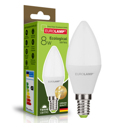 Лампочка Eurolamp LED CL 8W E14 3000K 220V (LED-CL-08143(P)) Винница - изображение 1