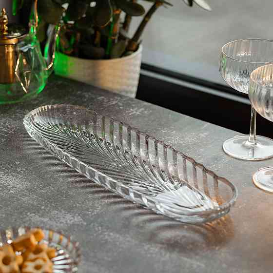 Скляне блюдо для закусок та фруктів 39х13.5 см Київ