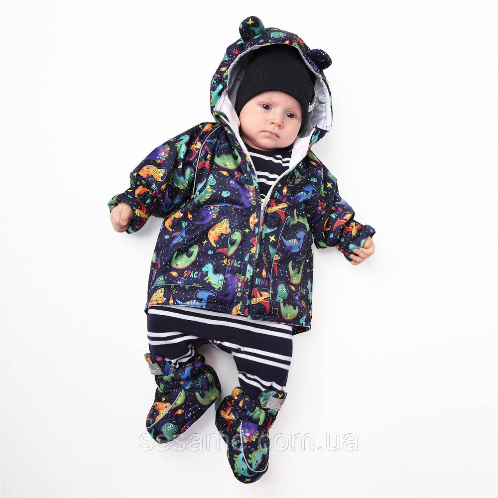 Дитяча Куртка-парку демісезонна Динозаврі у космосі Харків - фото 4