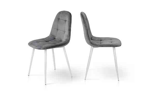 Стілець Квест, білий /велюр світло-сірий Киев