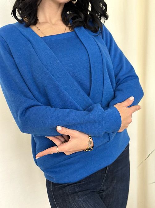 Демісезонна жіноча кофтинка "Alisia" оптом | Норма і батал | Розпродаж моделі Електрик, 46-48 Київ - фото 3